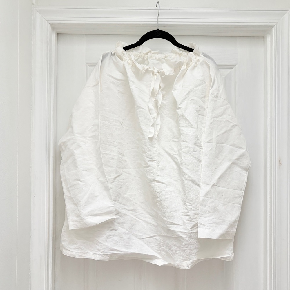 Nest Robe Linen Cotton Ribbon Blouse Made in Japan